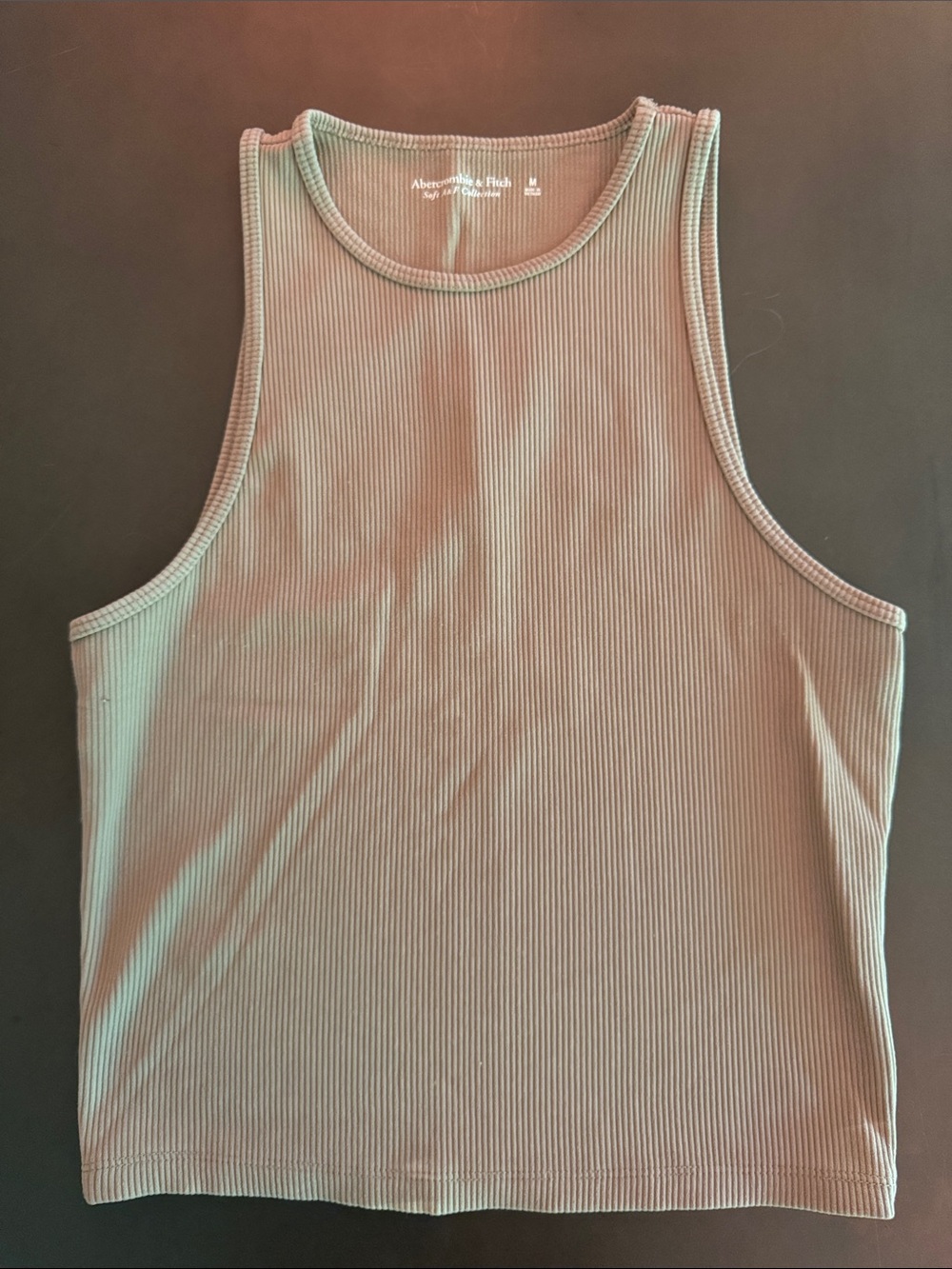 Abercrombie & Fitch Ribbed Tank in Taupe Beige